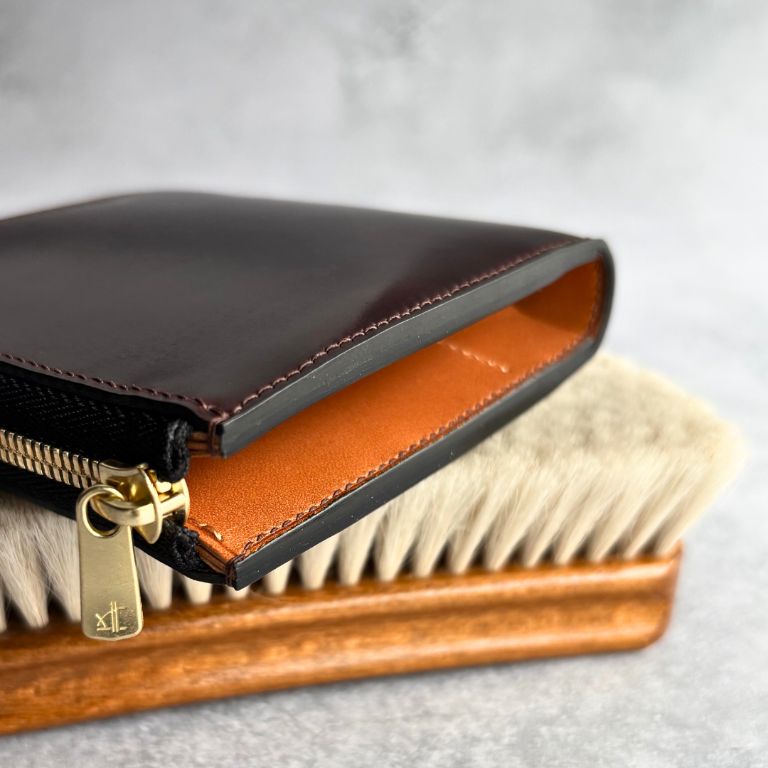 【オーダー】シェルコードバン　L字ファスナーコンパクト財布