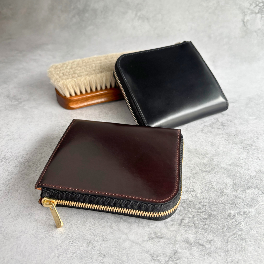【オーダー】シェルコードバン　L字ファスナーコンパクト財布