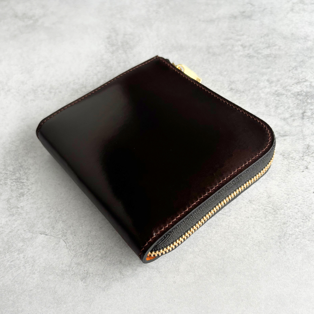 【オーダー】シェルコードバン　L字ファスナーコンパクト財布